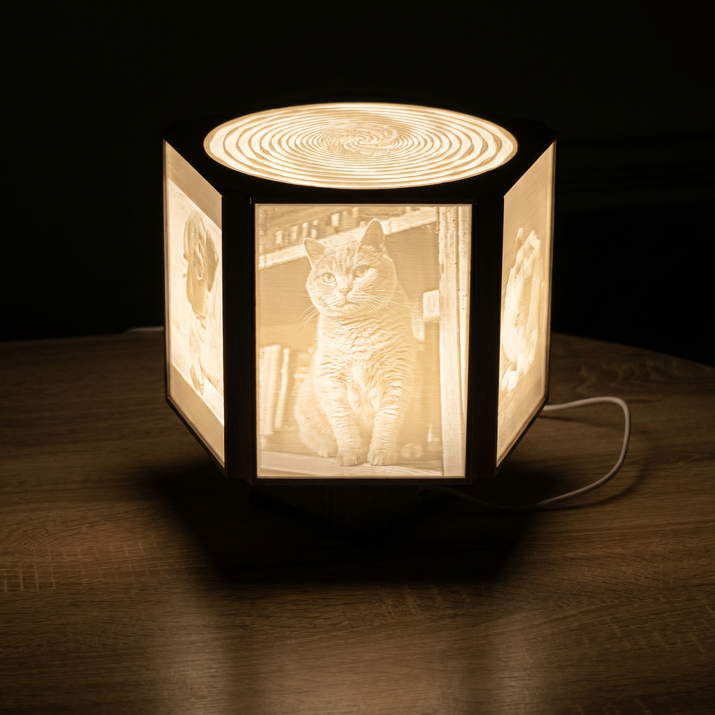 Lampe Lithophanie Personnalisée – 5 Photos