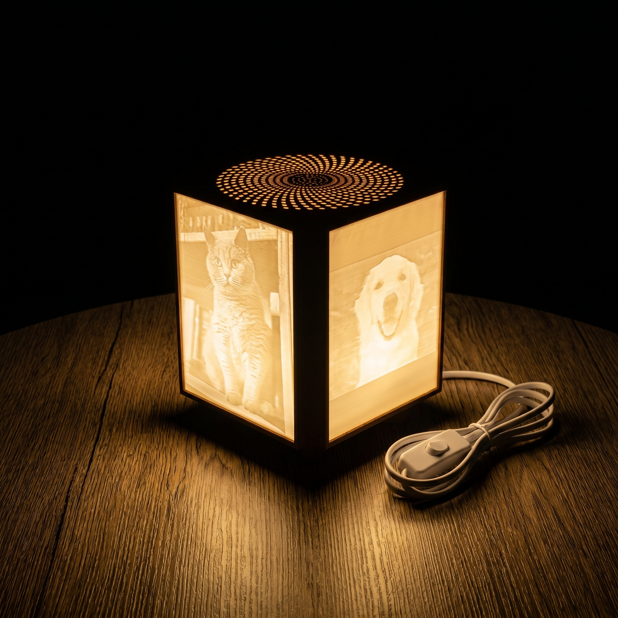 Lampe Lithophanie Personnalisée – 4 Photos