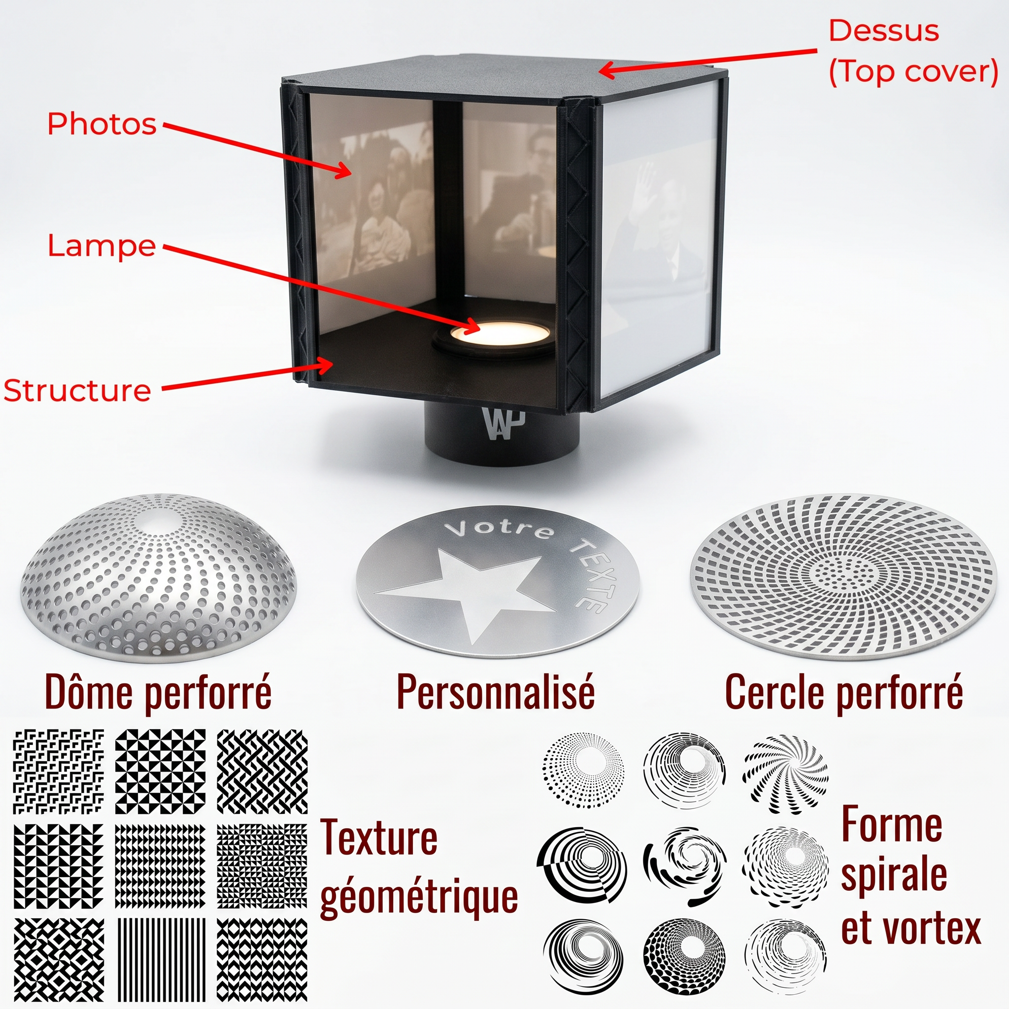 Lampe Lithophanie Personnalisée – 3 Photos